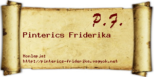 Pinterics Friderika névjegykártya